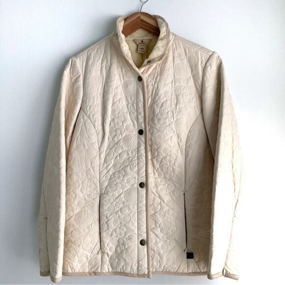 Woolrich field jacket embroidered swirl pattern cream soft lining sz Medium - Picture 1 of 13